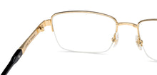 Load image into Gallery viewer, Gold Rectangle Half Rim Unisex Eyeglasses by John Jacobs-130047