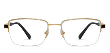 Load image into Gallery viewer, Gold Rectangle Half Rim Unisex Eyeglasses by John Jacobs-130047