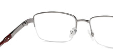Load image into Gallery viewer, Silver Rectangle Half Rim Unisex Eyeglasses by John Jacobs Computer Glasses-141743