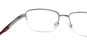 Silver Rectangle Half Rim Unisex Eyeglasses by John Jacobs Computer Glasses-141743
