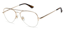 Load image into Gallery viewer, Gold Aviator Half Rim Wide Unisex Eyeglasses by John Jacobs-130056