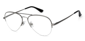 Gold Aviator Half Rim Unisex Eyeglasses by John Jacobs Computer Glasses-141737