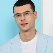 Load image into Gallery viewer, Gold Aviator Half Rim Unisex Eyeglasses by John Jacobs Computer Glasses-141737
