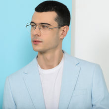 Load image into Gallery viewer, Gold Aviator Half Rim Unisex Eyeglasses by John Jacobs Computer Glasses-141737