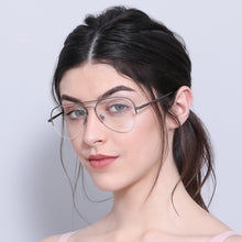 Load image into Gallery viewer, Gold Aviator Half Rim Unisex Eyeglasses by John Jacobs Computer Glasses-141737