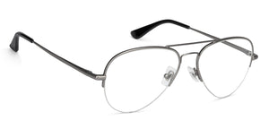 Gold Aviator Half Rim Unisex Eyeglasses by John Jacobs Computer Glasses-141737