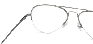 Gold Aviator Half Rim Unisex Eyeglasses by John Jacobs Computer Glasses-141737