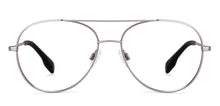 Load image into Gallery viewer, Gunmetal Aviator Full Rim Unisex Eyeglasses by John Jacobs Computer Glasses-141736