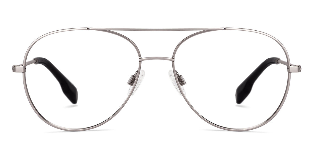 Gunmetal Aviator Full Rim Unisex Eyeglasses by John Jacobs Computer Glasses-141736