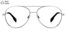 Load image into Gallery viewer, Gunmetal Aviator Full Rim Narrow Unisex Eyeglasses by John Jacobs-130058