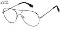 Load image into Gallery viewer, Gunmetal Aviator Full Rim Narrow Unisex Eyeglasses by John Jacobs-130058