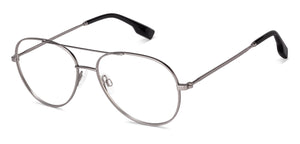 Gunmetal Aviator Full Rim Unisex Eyeglasses by John Jacobs Computer Glasses-141736