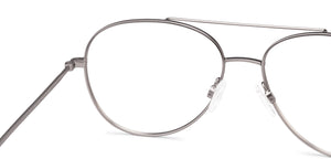 Gunmetal Aviator Full Rim Unisex Eyeglasses by John Jacobs Computer Glasses-141736
