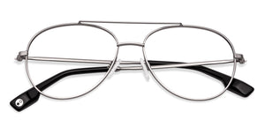 Gunmetal Aviator Full Rim Unisex Eyeglasses by John Jacobs Computer Glasses-141736