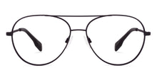 Load image into Gallery viewer, Black Aviator Full Rim Unisex Eyeglasses by John Jacobs Computer Glasses-141734
