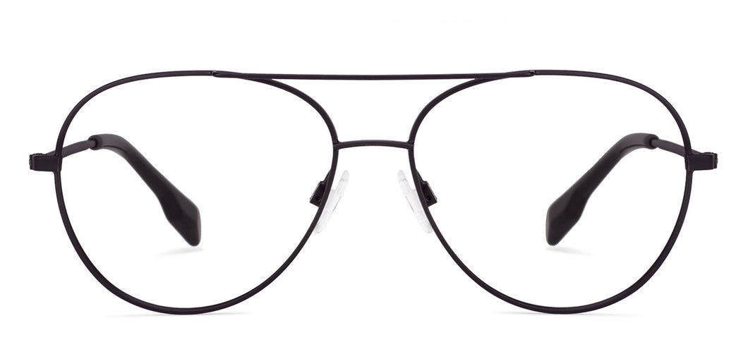 Black Aviator Full Rim Unisex Eyeglasses by John Jacobs Computer Glasses-141734