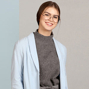 Black Aviator Full Rim Narrow Unisex Eyeglasses by John Jacobs-130060
