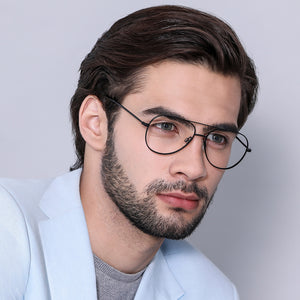 Black Aviator Full Rim Unisex Eyeglasses by John Jacobs Computer Glasses-141734