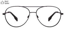 Load image into Gallery viewer, Black Aviator Full Rim Narrow Unisex Eyeglasses by John Jacobs-130060