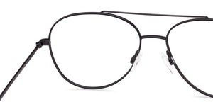 Black Aviator Full Rim Narrow Unisex Eyeglasses by John Jacobs-130060