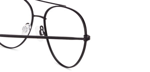 Black Aviator Full Rim Narrow Unisex Eyeglasses by John Jacobs-130060