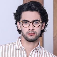 Load image into Gallery viewer, Brown Round Full Rim Unisex Eyeglasses by John Jacobs Computer Glasses-142173