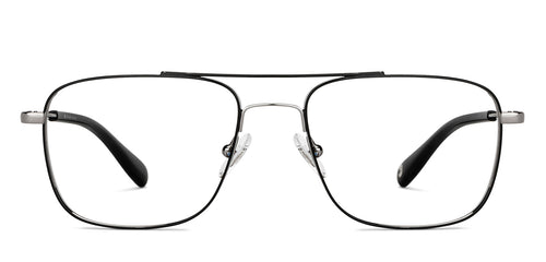 Gunmetal Rectangle Full Rim Unisex Eyeglasses by John Jacobs-147709