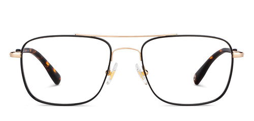 Gold Rectangle Full Rim Unisex Eyeglasses by John Jacobs-147710