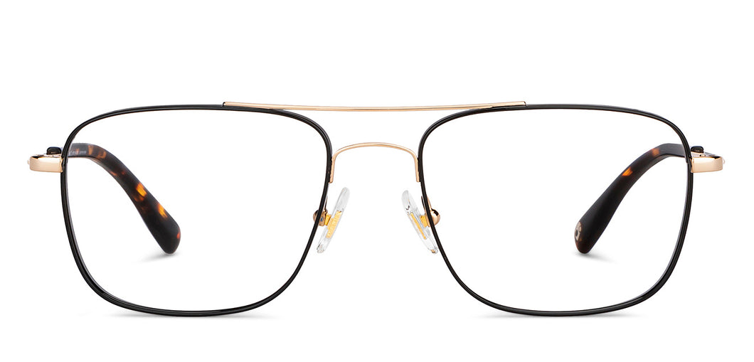 Gold Rectangle Full Rim Unisex Eyeglasses by John Jacobs-147710