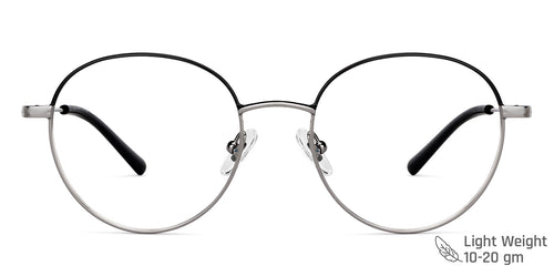 Black Round Full Rim Unisex Eyeglasses by John Jacobs-147711