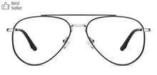 Load image into Gallery viewer, Black Aviator Full Rim Unisex Eyeglasses by John Jacobs Computer Glasses-141709