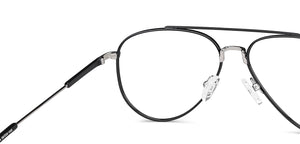 Black Aviator Full Rim Unisex Eyeglasses by John Jacobs Computer Glasses-141709