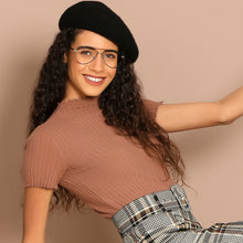 Load image into Gallery viewer, Black Aviator Full Rim Unisex Eyeglasses by John Jacobs Computer Glasses-141709
