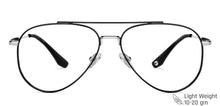 Load image into Gallery viewer, Black Aviator Full Rim Unisex Eyeglasses by John Jacobs-147713