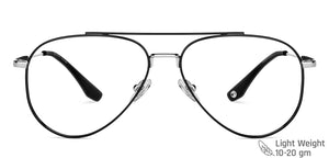 Black Aviator Full Rim Unisex Eyeglasses by John Jacobs-147713
