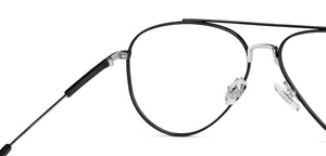 Black Aviator Full Rim Unisex Eyeglasses by John Jacobs-147713
