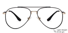 Load image into Gallery viewer, Black Aviator Full Rim Unisex Eyeglasses by John Jacobs-147714