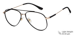 Black Aviator Full Rim Unisex Eyeglasses by John Jacobs-147714