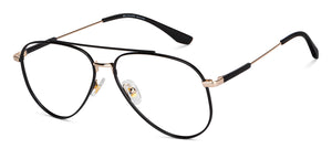 Black Aviator Full Rim Unisex Eyeglasses by John Jacobs-147714