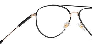 Black Aviator Full Rim Unisex Eyeglasses by John Jacobs-147714