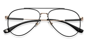 Black Aviator Full Rim Unisex Eyeglasses by John Jacobs-147714