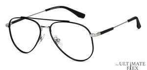 Black Aviator Full Rim Unisex Eyeglasses by John Jacobs Online-148773