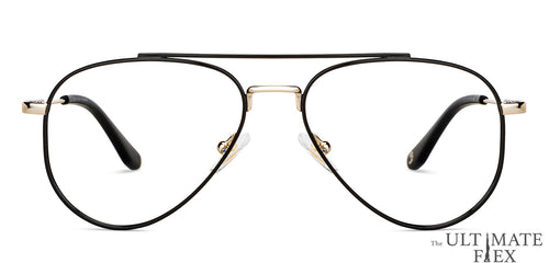 Black Aviator Full Rim Unisex Eyeglasses by John Jacobs-148774