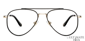 Black Aviator Full Rim Unisex Eyeglasses by John Jacobs-148774