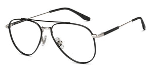 Black Aviator Full Rim Unisex Eyeglasses by John Jacobs-201393