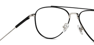 Black Aviator Full Rim Unisex Eyeglasses by John Jacobs-201393