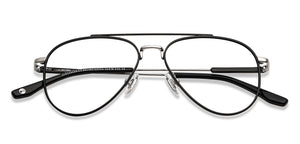 Black Aviator Full Rim Unisex Eyeglasses by John Jacobs-201393