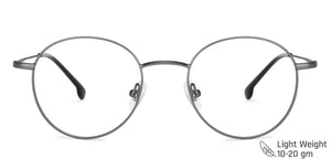 Gunmetal Round Full Rim Unisex Eyeglasses by John Jacobs-137362