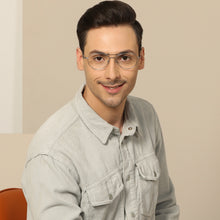 Load image into Gallery viewer, Silver Aviator Full Rim Unisex Eyeglasses by John Jacobs Computer Glasses-144121