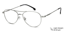 Load image into Gallery viewer, Silver Aviator Full Rim Unisex Eyeglasses by John Jacobs Computer Glasses-144121